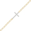 Thumbnail Image 1 of 1/5 CT. T.W. Certified Lab-Created Diamond Sideways Cross Bracelet in Sterling Silver with 10K Gold Plate (I/SI2)