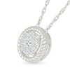 Thumbnail Image 3 of 1/4 CT. T.W. Certified Lab-Grown Multi-Diamond Rope-Textured Frame Pendant in Sterling Silver (I/SI2)