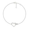 Thumbnail Image 2 of 1/10 CT. T.W. Diamond Interlocking Heart Bracelet in Sterling Silver - 7.5"