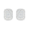 Thumbnail Image 4 of 1/2 CT. T.W. Emerald-Shaped Certified Lab-Grown Multi-Diamond Frame Stud Earrings in Sterling Silver (I/SI2)
