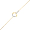 Thumbnail Image 1 of 1/10 CT. T.W. Diamond Interlocking Tilted Square Bracelet in Sterling Silver with 10K Gold Plate - 7.5&quot;