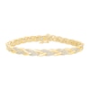 Thumbnail Image 3 of 1/10 CT. T.W. Diamond Braided Link Bracelet in Sterling Silver with 10K Gold Plate - 7.25"
