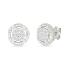 Thumbnail Image 1 of 1/4 CT. T.W. Certified Lab-Grown Multi-Diamond Rope-Textured Frame Stud Earrings in Sterling Silver (I/SI2)