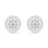Thumbnail Image 4 of 1/4 CT. T.W. Certified Lab-Grown Multi-Diamond Rope-Textured Frame Stud Earrings in Sterling Silver (I/SI2)