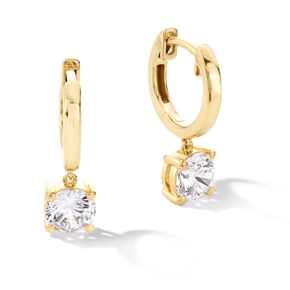 CT. T.w. Certified Lab-Grown Diamond Solitaire Dangle Hoop Earrings in 14K Gold (F/Vs2