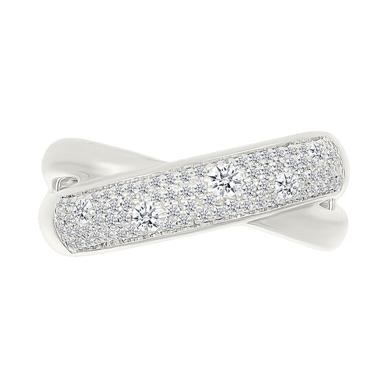 1/2 CT. T.w. Certified Lab-Grown Diamond Crossover Ring in Sterling Silver (I/Si2)