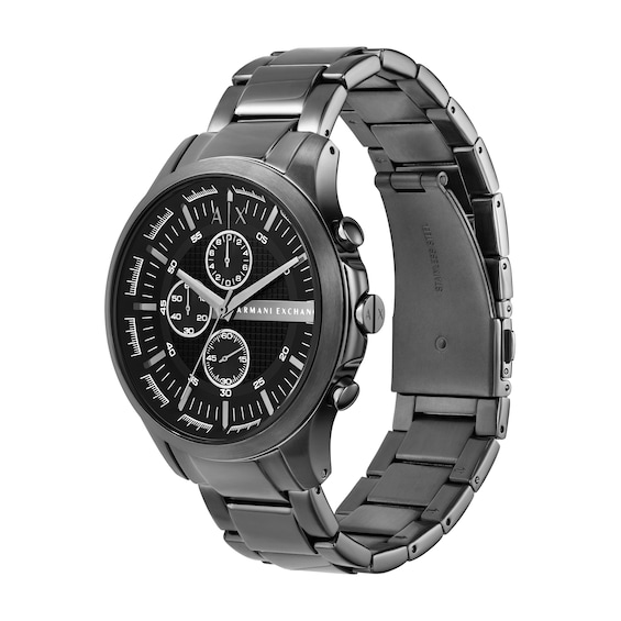 Menâs Armani Exchange Gunmetal Grey IP Chronograph Watch with Textured Black Dial (Model: Ax2454)