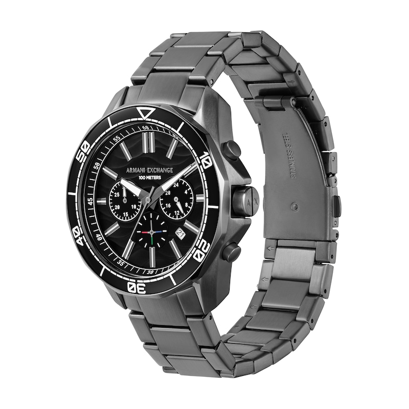 Main Image 4 of Men’s Armani Exchange  Gunmetal Grey IP Chronograph Watch with Textured Black Dial (Model: AX1959)