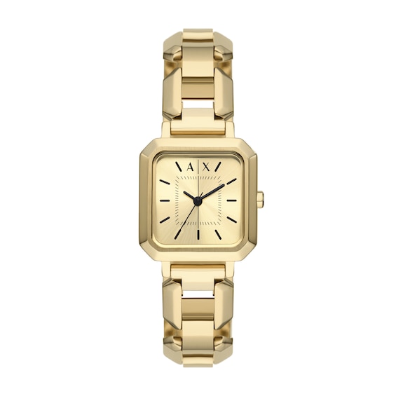 Ladies' Armani Exchange Gold-Tone IP Watch with Square Gold-Tone Dial (Model: Ax5721)