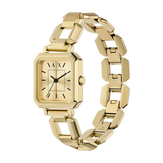 Ladies' Armani Exchange Gold-Tone IP Watch with Square Gold-Tone Dial (Model: Ax5721)
