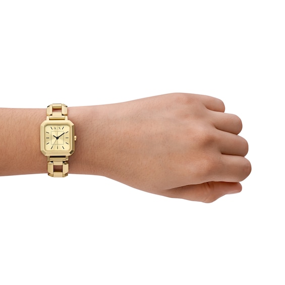 Ladies' Armani Exchange Gold-Tone IP Watch with Square Gold-Tone Dial (Model: Ax5721)