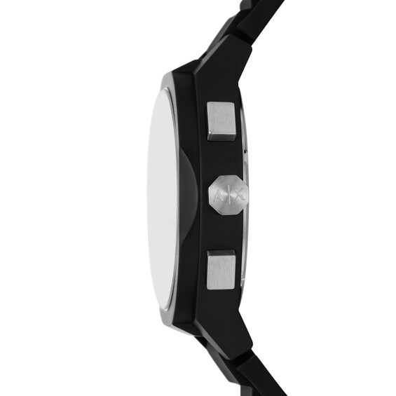 Menâs Armani Exchange Sync Black IP Silicone Strap Chronograph Watch with Black Dial (Model: Ax4161)