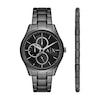 Thumbnail Image 1 of Men’s Armani Exchange Dante Black IP Chronograph Watch and Black Agate Barrel Bead Bracelet Box Set (Model: AX7154SET)