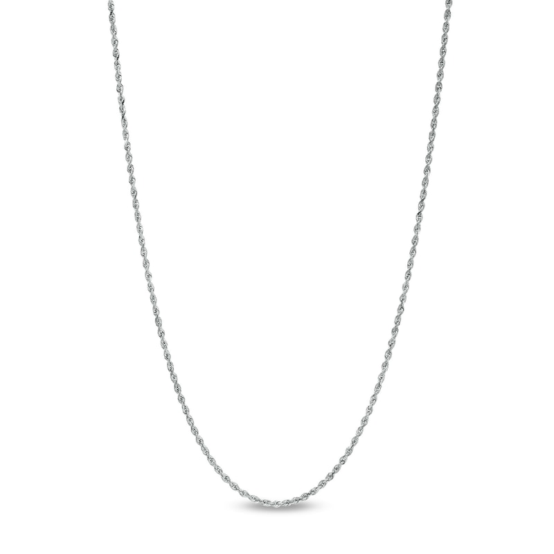 Main Image 1 of 1.6mm Glitter Rope Chain Necklace in Solid 10K White Gold - 16"