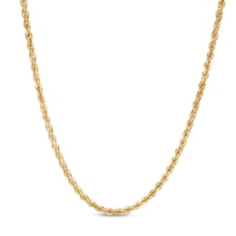 3.0mm Glitter Rope Chain Necklace in Solid 10K Gold - 18"