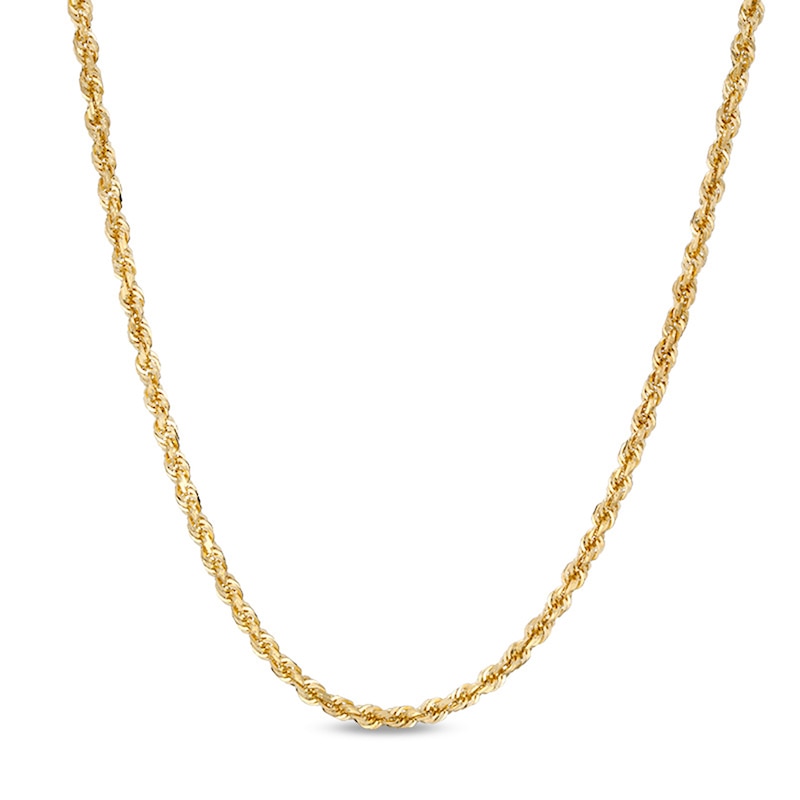 Main Image 1 of 3.0mm Glitter Rope Chain Necklace in Solid 10K Gold - 18"