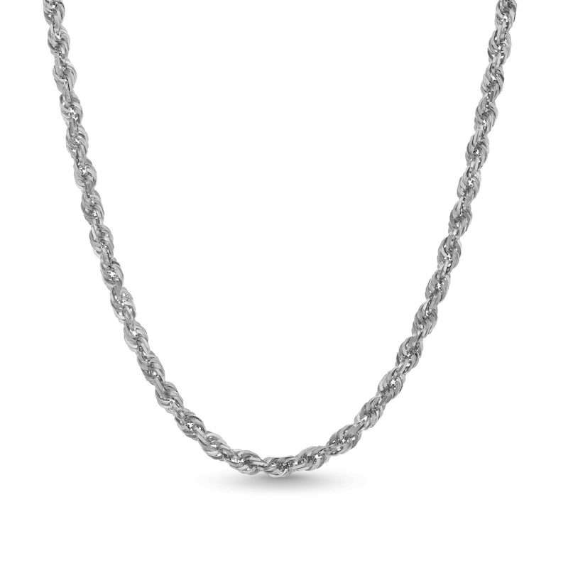 Main Image 1 of 5.5mm Glitter Rope Chain Necklace in Solid 10K White Gold - 24"