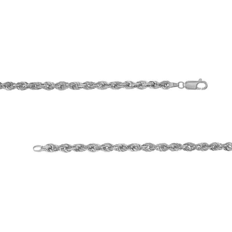 Main Image 2 of 5.5mm Glitter Rope Chain Necklace in Solid 10K White Gold - 24"