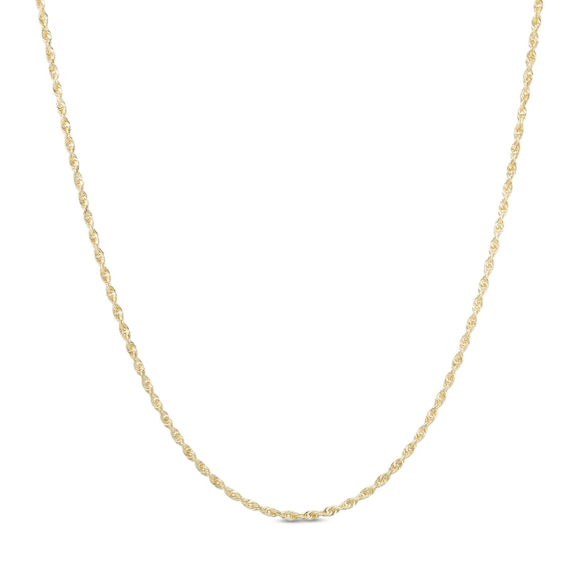 Main Image 1 of 1.6mm Glitter Rope Chain Necklace in Solid 10K Gold - 16"