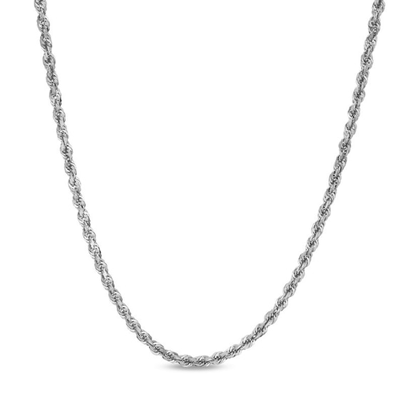 3.0mm Glitter Rope Chain Necklace in Solid 10K Gold