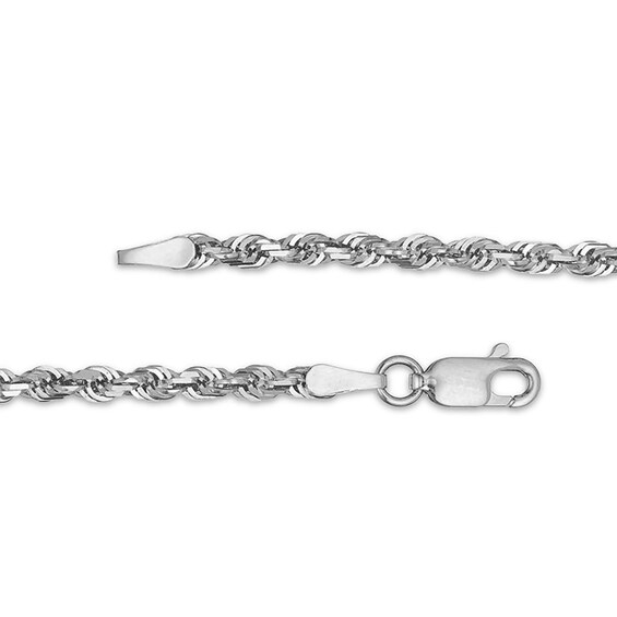 3.0mm Glitter Rope Chain Necklace in Solid 10K Gold