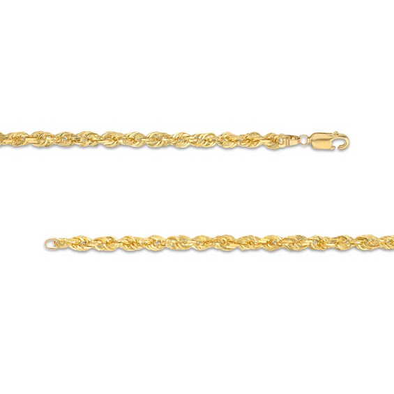 4.4mm Diamond-Cut Glitter Rope Chain Necklace in Solid 10K Gold - 26"