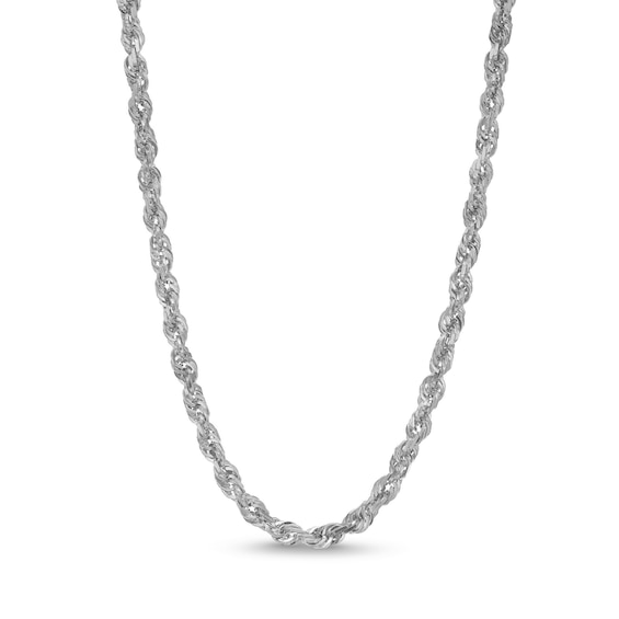 4.4mm Diamond-Cut Glitter Rope Chain Necklace in Solid 10K Gold