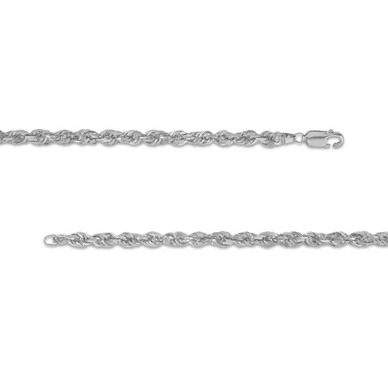 4.4mm Diamond-Cut Glitter Rope Chain Necklace in Solid 10K Gold