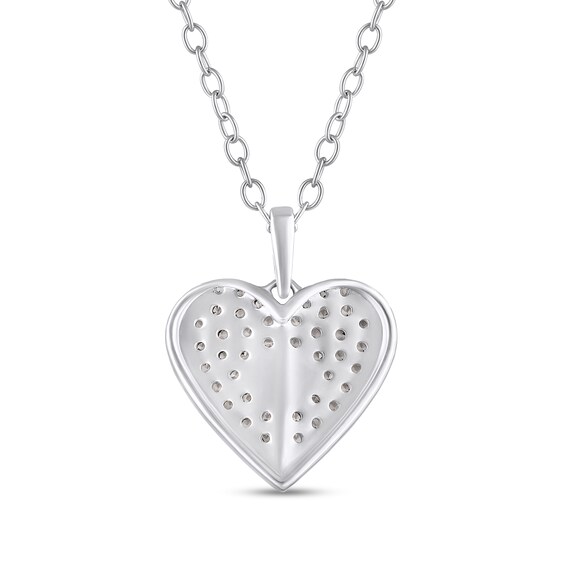 4.0mm Freshwater Cultured Pearl and White Lab-Created Sapphire Heart Pendant in Sterling Silver