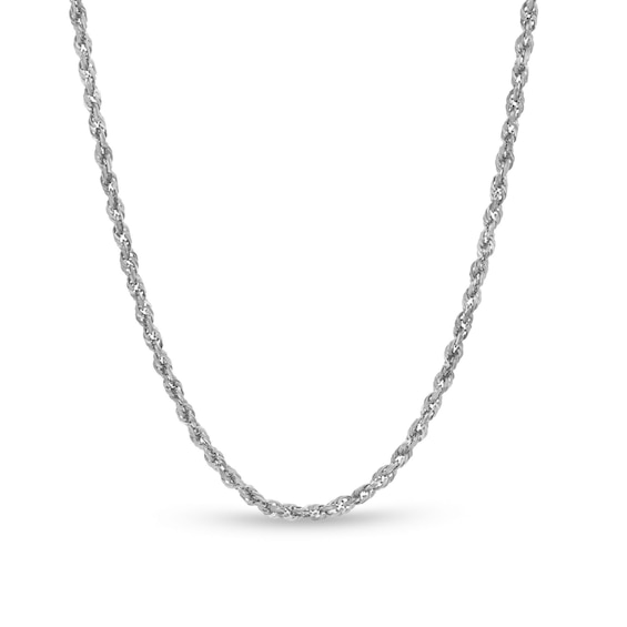 2.4mm Glitter Rope Chain Necklace in Solid 10K Gold