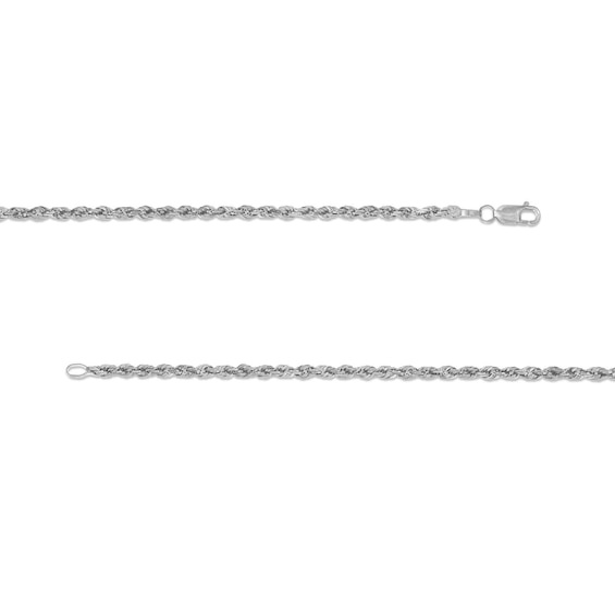 2.4mm Glitter Rope Chain Necklace in Solid 10K Gold