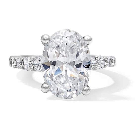 5-3/4 CT. T.w. Oval Certified Lab-Grown Diamond Graduated Shank Engagement Ring in 14K Gold (F/Vs2