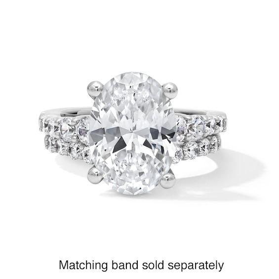 5-3/4 CT. T.w. Oval Certified Lab-Grown Diamond Graduated Shank Engagement Ring in 14K Gold (F/Vs2