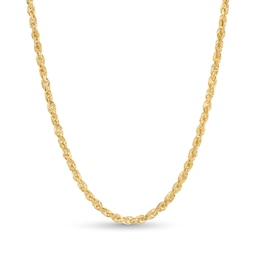 3.8mm Glitter Rope Chain Necklace in Solid 10K Gold - 26"