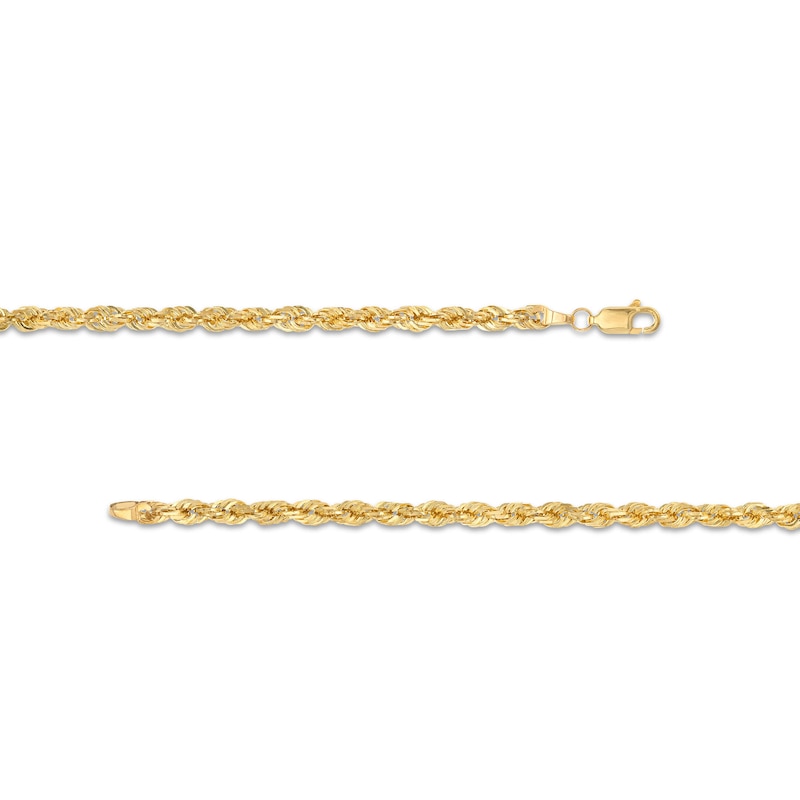 Main Image 2 of 3.8mm Glitter Rope Chain Necklace in Solid 10K Gold - 26&quot;