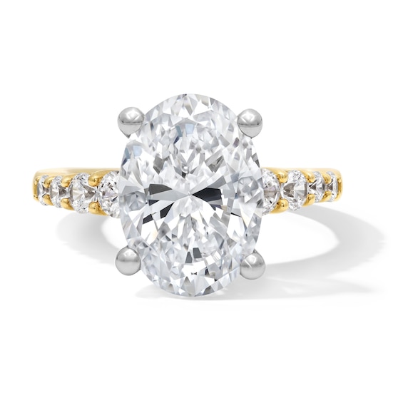 5-3/4 CT. T.w. Oval Certified Lab-Grown Diamond Graduated Shank Engagement Ring in 14K Gold (F/Vs2)