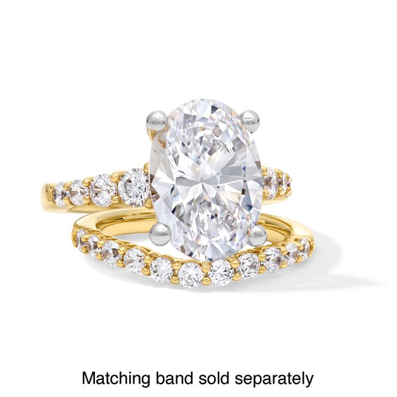 5-3/4 CT. T.w. Oval Certified Lab-Grown Diamond Graduated Shank Engagement Ring in 14K Gold (F/Vs2)