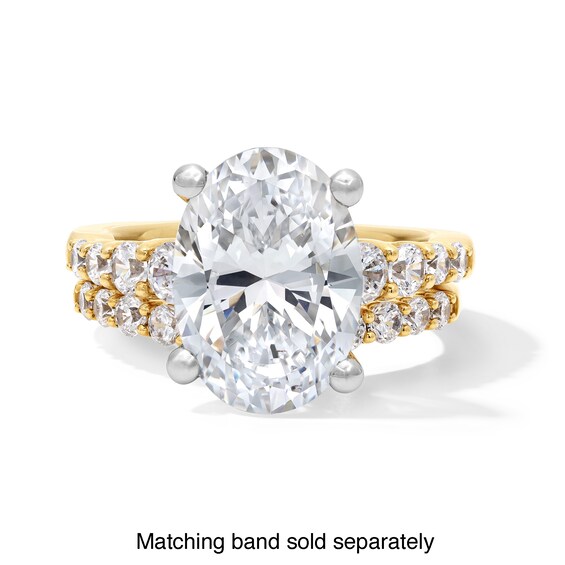 5-3/4 CT. T.w. Oval Certified Lab-Grown Diamond Graduated Shank Engagement Ring in 14K Gold (F/Vs2)