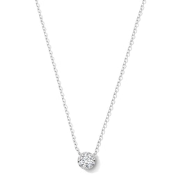 1/2 CT. Certified Lab-Grown Diamond Miracle Solitaire Necklace in 14K White Gold (F/VS2) - 19"