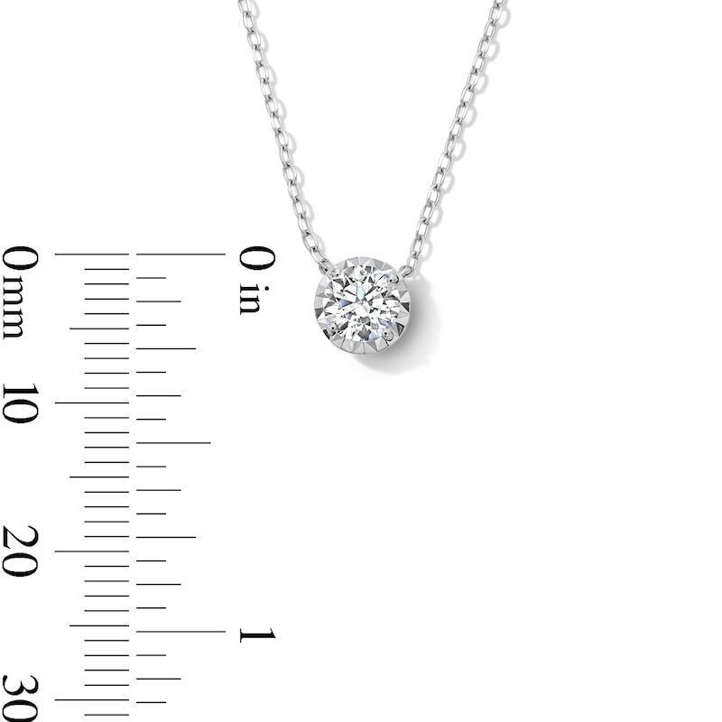 Main Image 4 of 1/2 CT. Certified Lab-Grown Diamond Miracle Solitaire Necklace in 14K White Gold (F/VS2) - 19"