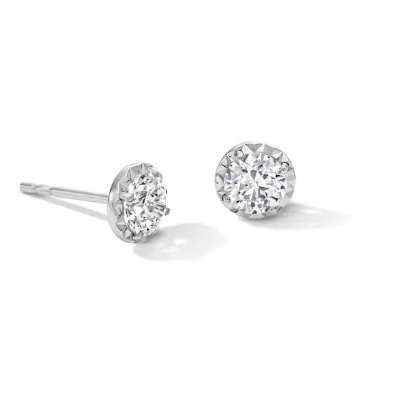 1 CT. T.w. Certified Lab-Created Diamond Miracle Solitaire Stud Earrings in 14K White Gold (F/Vs2)