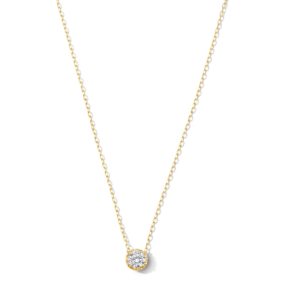1/ CT. Certified Lab-Grown Diamond Miracle Solitaire Necklace in 14K Gold (F/Vs2