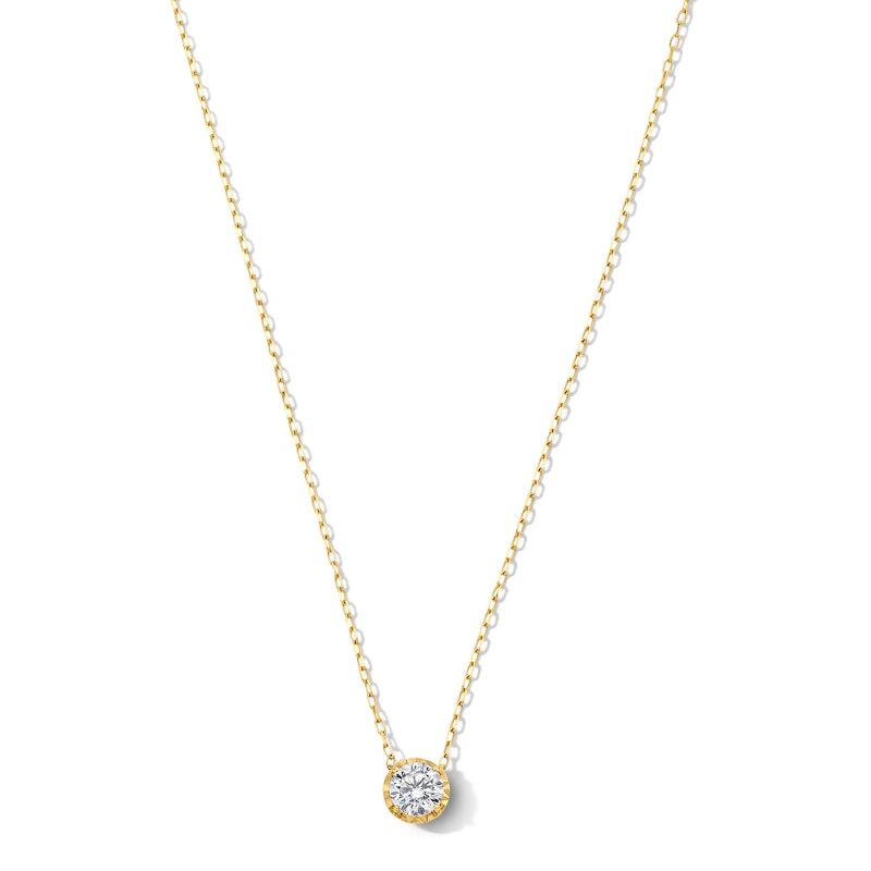 Main Image 1 of 1/2 CT. Certified Lab-Grown Diamond Miracle Solitaire Necklace in 14K Gold (F/VS2) - 19"