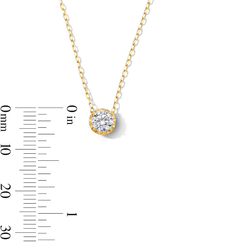 Main Image 4 of 1/2 CT. Certified Lab-Grown Diamond Miracle Solitaire Necklace in 14K Gold (F/VS2) - 19"