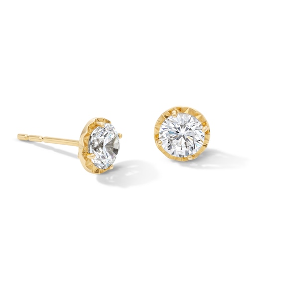 1 CT. T.w. Certified Lab-Created Diamond Miracle Solitaire Stud Earrings in 14K Gold (F/Vs2)