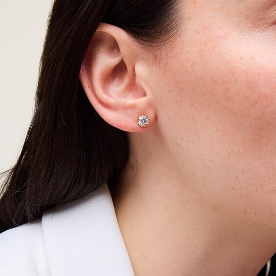 1 CT. T.w. Certified Lab-Created Diamond Miracle Solitaire Stud Earrings in 14K Gold (F/Vs2)