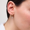 Thumbnail Image 2 of 3/8 CT. T.W. Diamond Miracle Solitaire Dangle Hoop Earrings in 10K Gold (I/I2)