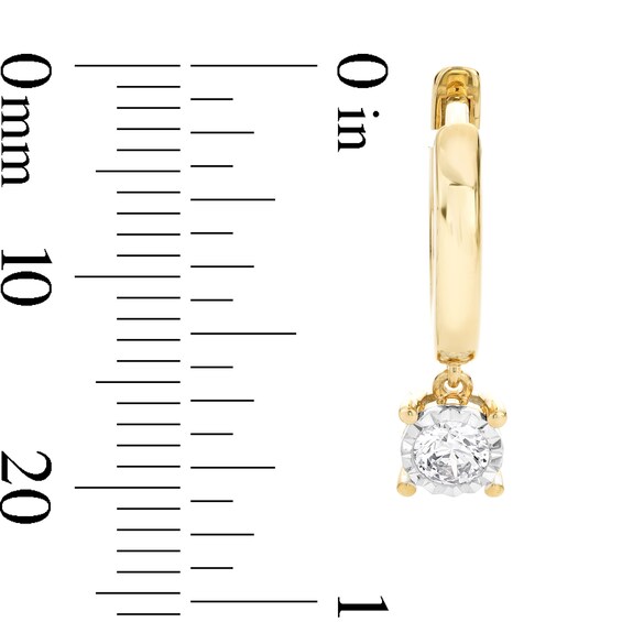 3/8 CT. T.w. Diamond Miracle Solitaire Dangle Hoop Earrings in 10K Gold (I/I2)