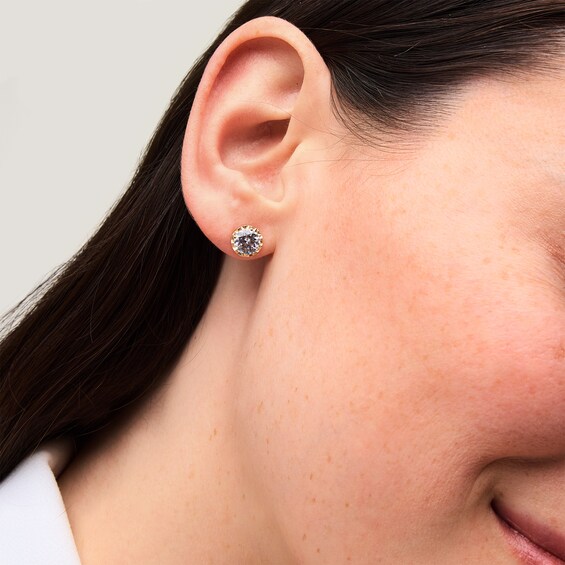 2 CT. T.w. Certified Lab-Grown Diamond Miracle Solitaire Stud Earrings in 14K Gold (F/Vs2)