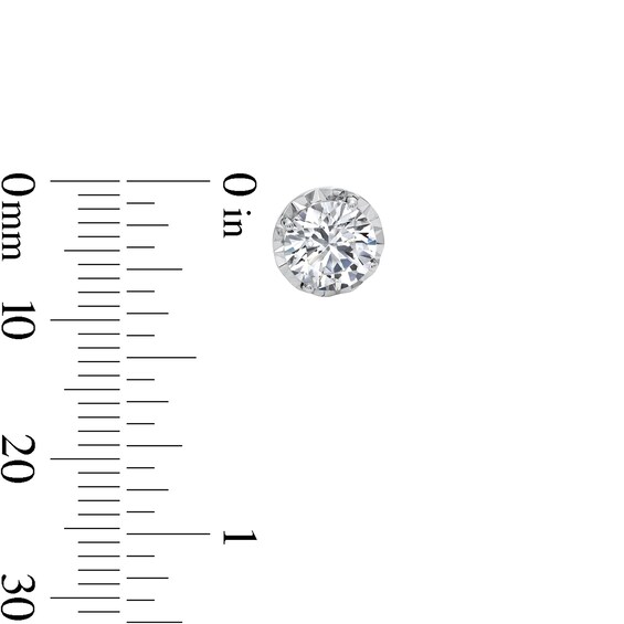 2 CT. T.w. Certified Lab-Grown Diamond Miracle Solitaire Stud Earrings in 14K White Gold (F/Vs2)